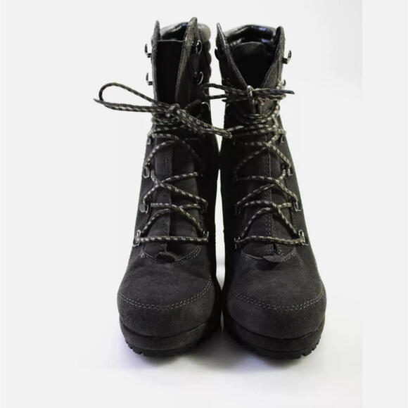 DKNY White Lenni Lace Up Leather Boots Women's 6M New - Picture 2 of 3